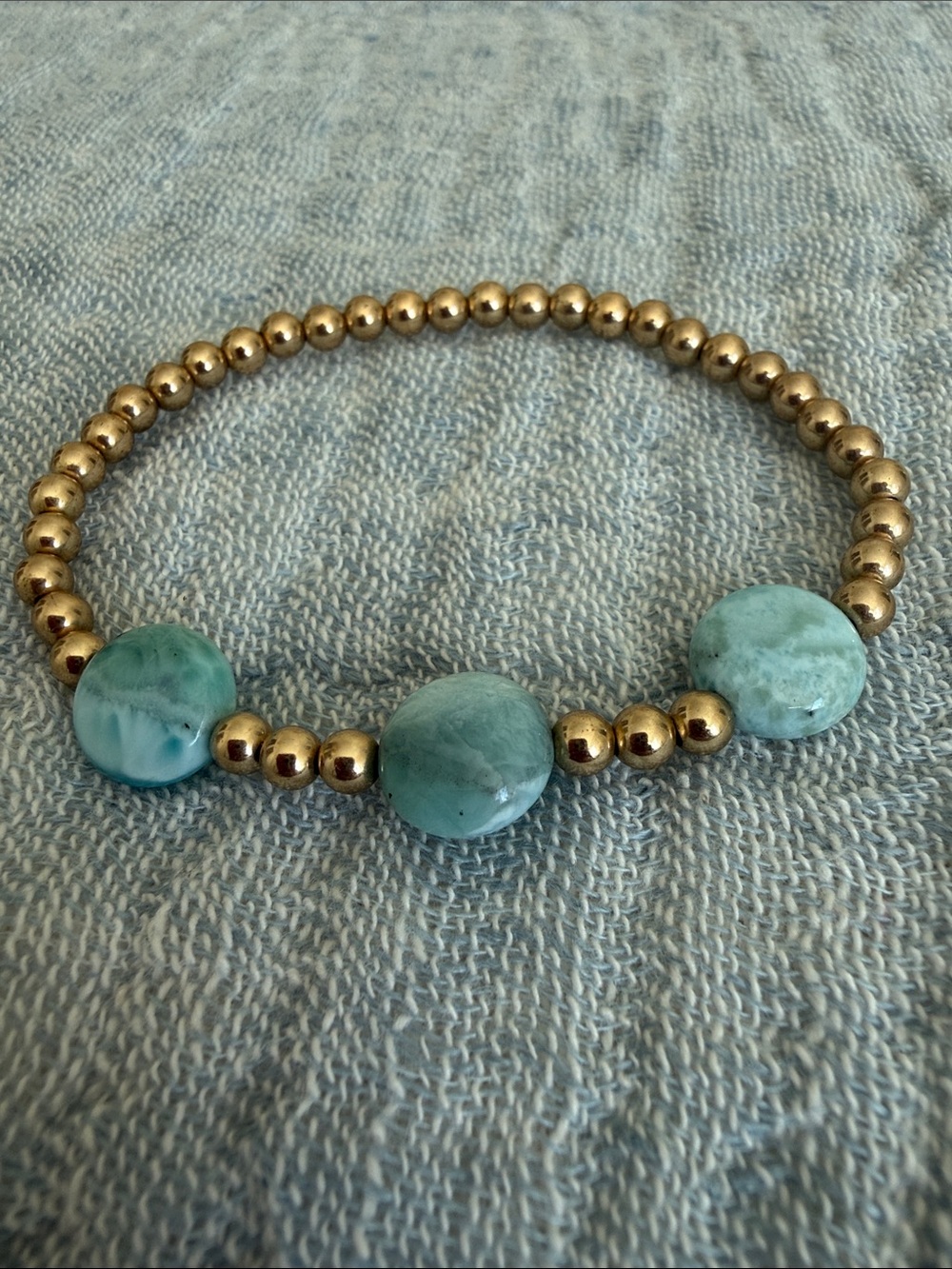 Larimar and 14k Gold Fill Bracelet by LunaGem